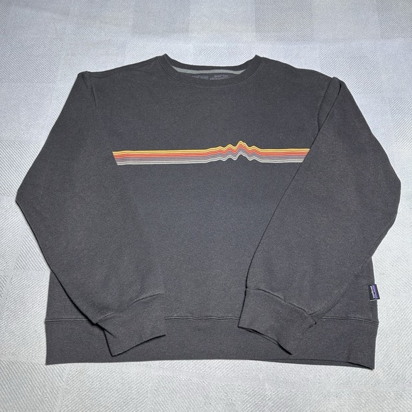 Patagonia Ridge Rise Stripe Uprisal Crew Sweatshirt Womens Medium Regular Fit - Picture 1 of 13